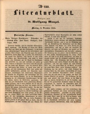 Morgenblatt für gebildete Leser (Morgenblatt für gebildete Stände) Montag 2. Dezember 1844