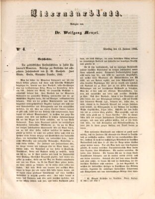 Morgenblatt für gebildete Leser (Morgenblatt für gebildete Stände) Dienstag 13. Januar 1846