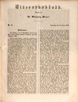 Morgenblatt für gebildete Leser (Morgenblatt für gebildete Stände) Donnerstag 29. Januar 1846