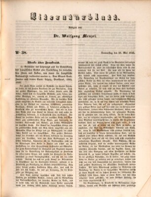 Morgenblatt für gebildete Leser (Morgenblatt für gebildete Stände) Donnerstag 28. Mai 1846