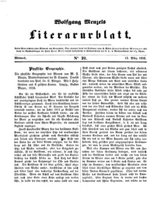 Literaturblatt (Morgenblatt für gebildete Stände) Montag 12. März 1855