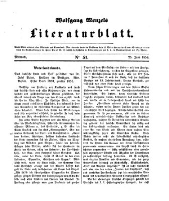 Literaturblatt (Morgenblatt für gebildete Stände) Montag 25. Juni 1855