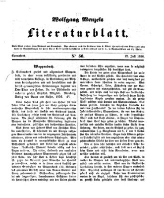 Literaturblatt (Morgenblatt für gebildete Stände) Donnerstag 12. Juli 1855