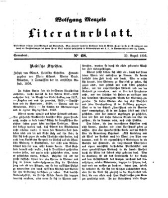 Literaturblatt (Morgenblatt für gebildete Stände) Donnerstag 23. August 1855