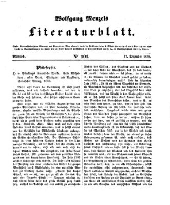 Literaturblatt (Morgenblatt für gebildete Stände) Montag 17. Dezember 1855