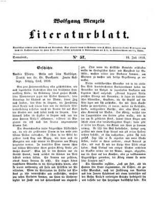 Literaturblatt (Morgenblatt für gebildete Stände) Samstag 16. Juli 1859