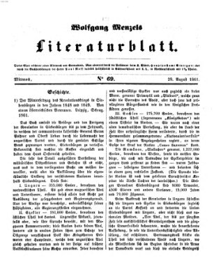 Literaturblatt (Morgenblatt für gebildete Stände) Mittwoch 28. August 1861
