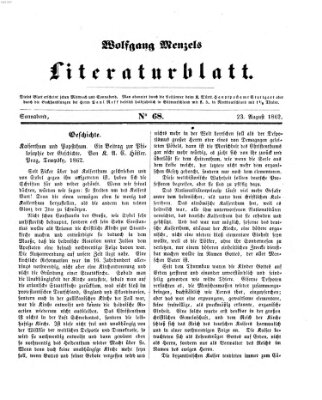 Literaturblatt (Morgenblatt für gebildete Stände) Samstag 23. August 1862