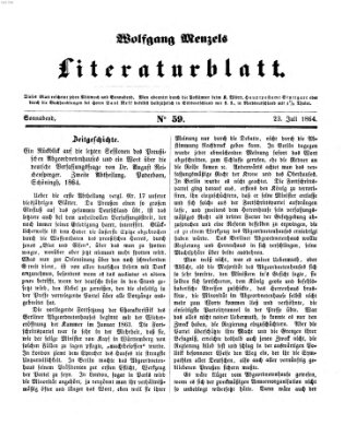 Literaturblatt (Morgenblatt für gebildete Stände) Samstag 23. Juli 1864