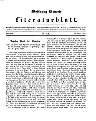 Literaturblatt (Morgenblatt für gebildete Stände) Mittwoch 26. Mai 1869