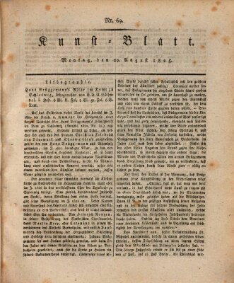 Morgenblatt für gebildete Stände Montag 29. August 1825