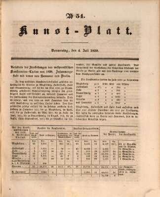 Morgenblatt für gebildete Leser (Morgenblatt für gebildete Stände) Donnerstag 4. Juli 1839