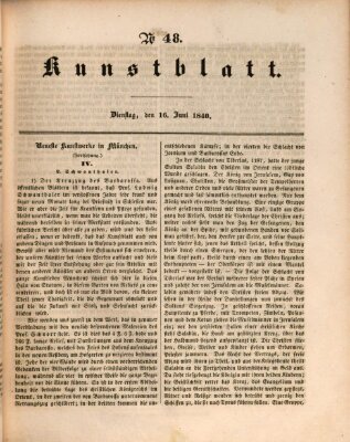 Morgenblatt für gebildete Leser (Morgenblatt für gebildete Stände) Dienstag 16. Juni 1840