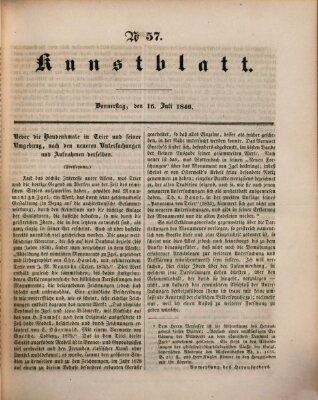 Morgenblatt für gebildete Leser (Morgenblatt für gebildete Stände) Donnerstag 16. Juli 1840