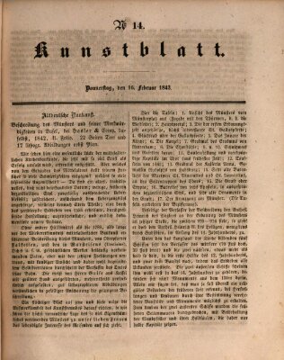 Morgenblatt für gebildete Leser (Morgenblatt für gebildete Stände) Donnerstag 16. Februar 1843
