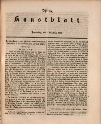 Morgenblatt für gebildete Leser (Morgenblatt für gebildete Stände) Donnerstag 7. Dezember 1843