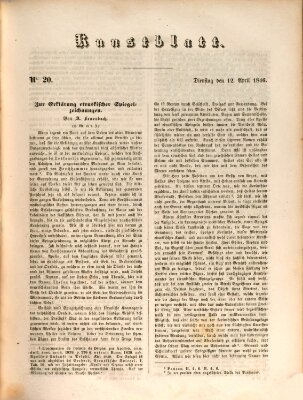 Morgenblatt für gebildete Leser (Morgenblatt für gebildete Stände) Sonntag 12. April 1846