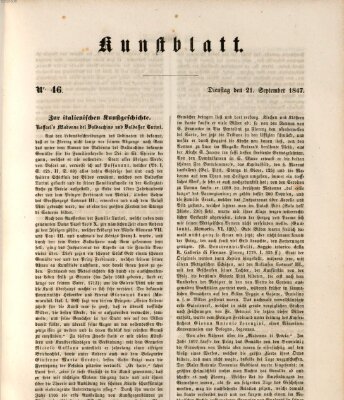 Morgenblatt für gebildete Leser (Morgenblatt für gebildete Stände) Dienstag 21. September 1847