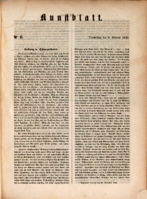 Morgenblatt für gebildete Leser (Morgenblatt für gebildete Stände) Donnerstag 8. Februar 1849