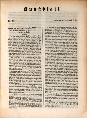 Morgenblatt für gebildete Leser (Morgenblatt für gebildete Stände) Donnerstag 14. Juni 1849