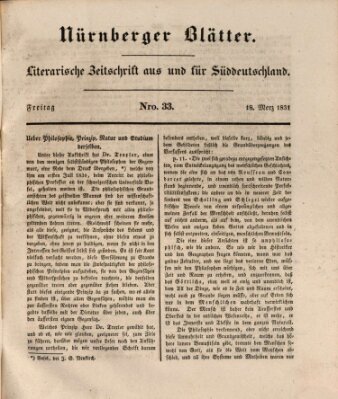 Nürnberger Blätter Freitag 18. März 1831