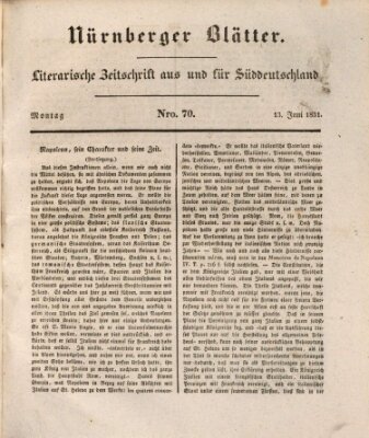 Nürnberger Blätter Montag 13. Juni 1831