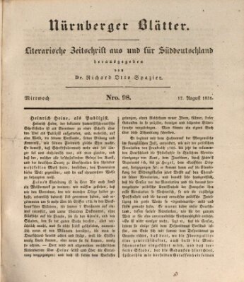 Nürnberger Blätter Mittwoch 17. August 1831