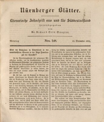 Nürnberger Blätter Montag 12. Dezember 1831