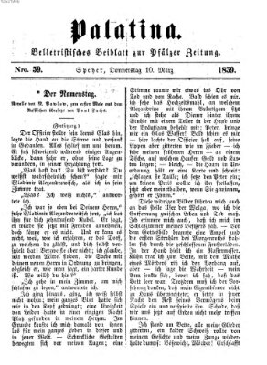 Palatina (Pfälzer Zeitung) Donnerstag 10. März 1859