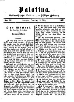 Palatina (Pfälzer Zeitung) Samstag 16. März 1861