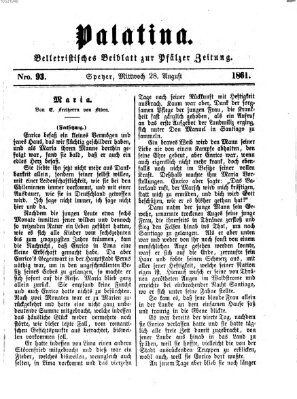 Palatina (Pfälzer Zeitung) Mittwoch 28. August 1861