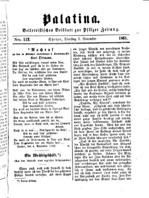 Palatina (Pfälzer Zeitung) Dienstag 5. November 1861