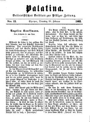 Palatina (Pfälzer Zeitung) Dienstag 18. Februar 1862