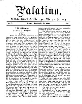 Palatina (Pfälzer Zeitung) Dienstag 19. Januar 1869