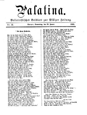 Palatina (Pfälzer Zeitung) Donnerstag 28. Januar 1869