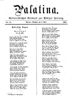 Palatina (Pfälzer Zeitung) Dienstag 6. April 1869