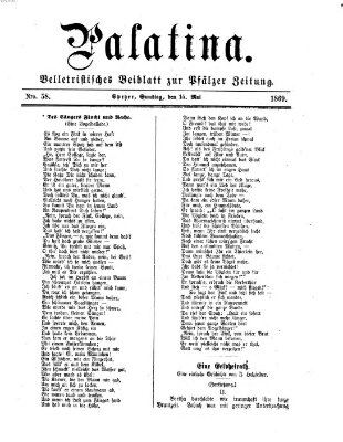 Palatina (Pfälzer Zeitung) Samstag 15. Mai 1869