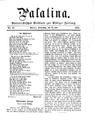 Palatina (Pfälzer Zeitung) Donnerstag 22. Juli 1869