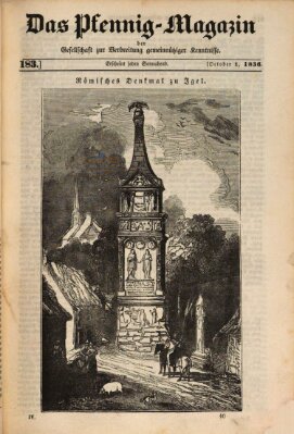 Das Pfennig-Magazin für Verbreitung gemeinnütziger Kenntnisse Samstag 1. Oktober 1836