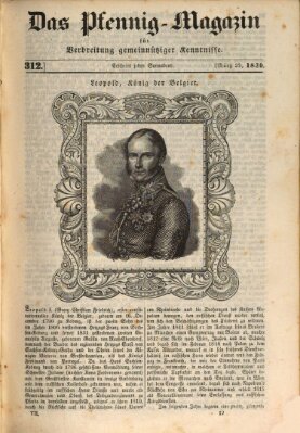 Das Pfennig-Magazin für Verbreitung gemeinnütziger Kenntnisse Samstag 23. März 1839