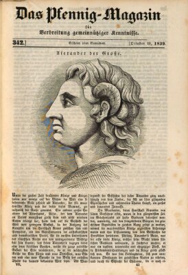 Das Pfennig-Magazin für Verbreitung gemeinnütziger Kenntnisse Samstag 19. Oktober 1839