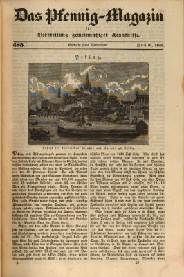 Das Pfennig-Magazin für Verbreitung gemeinnütziger Kenntnisse Samstag 16. Juli 1842