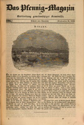 Das Pfennig-Magazin für Verbreitung gemeinnütziger Kenntnisse Samstag 24. September 1842