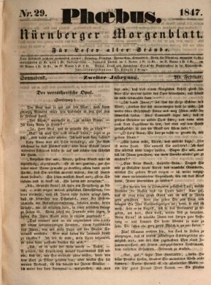 Phoebus (Nürnberger Tagblatt) Samstag 20. Februar 1847