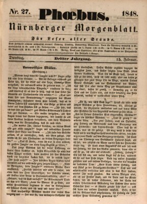 Phoebus (Nürnberger Tagblatt) Dienstag 15. Februar 1848