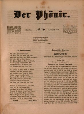 Der Phönix Samstag 31. August 1850