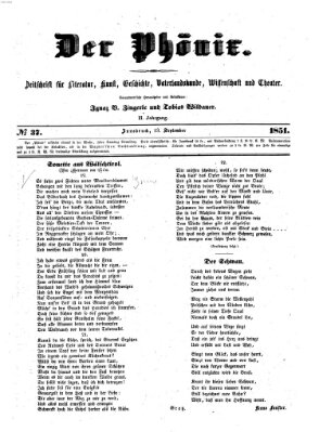 Der Phönix Samstag 13. September 1851