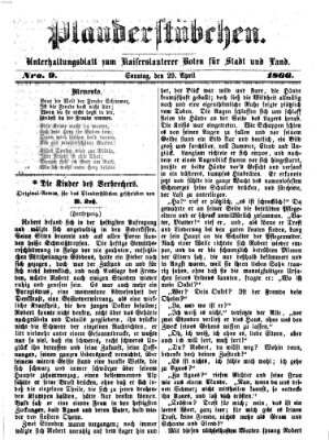 Plauderstübchen Sonntag 29. April 1866
