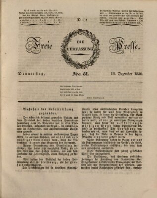 Die freie Presse Donnerstag 16. Dezember 1830