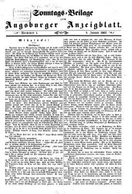 Augsburger Anzeigeblatt Sonntag 5. Januar 1862